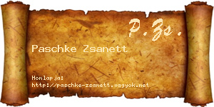 Paschke Zsanett névjegykártya